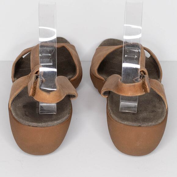 Tsubo Women's Oivit Open Toe Wedge Sandals Leather Tan Size 8.5 | AR - Picture 4 of 6